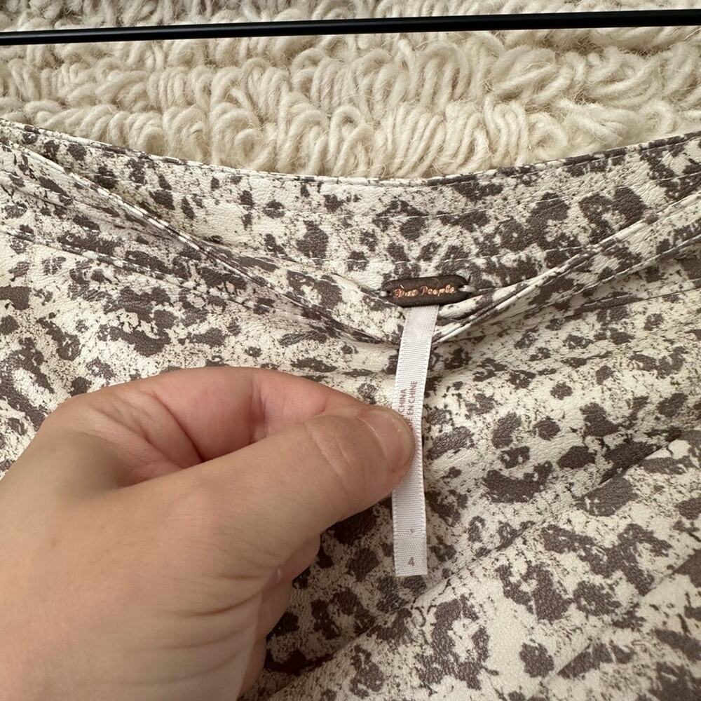 Free People Fake Out Leopard Print Faux Leather S… - image 3